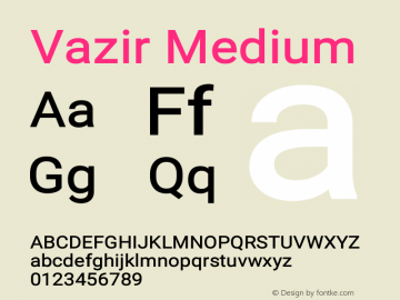 Vazir Medium Version 16.0.1 Font Sample
