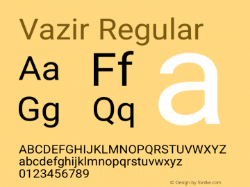 Vazir Version 16.0.1 Font Sample