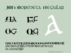 JMHMoreneta-Regular Version 1.000 Font Sample