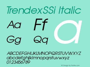 TrendexSSi Italic Macromedia Fontographer 4.1 8/13/95图片样张
