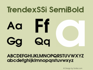TrendexSSi SemiBold Macromedia Fontographer 4.1 8/13/95 Font Sample