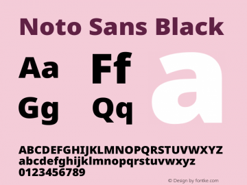 Noto Sans Black Version 2.000 Font Sample