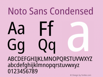Noto Sans Condensed Version 2.000 Font Sample