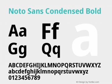 Noto Sans Condensed Bold Version 2.000 Font Sample