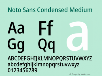 Noto Sans Condensed Medium Version 2.000图片样张