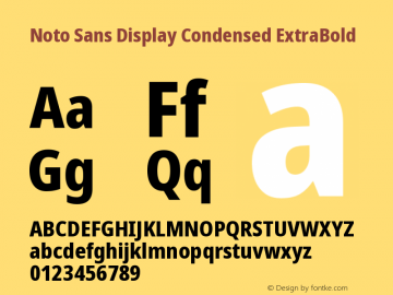 Noto Sans Display Condensed ExtraBold Version 2.000 Font Sample