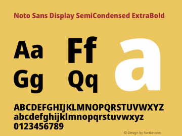 Noto Sans Display SemiCondensed ExtraBold Version 2.000 Font Sample