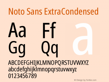Noto Sans ExtraCondensed Version 2.000 Font Sample