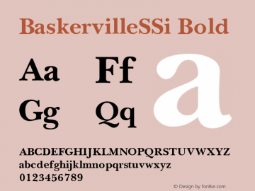 BaskervilleSSi Bold Macromedia Fontographer 4.1 9/8/95 Font Sample