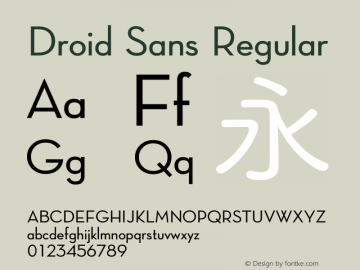 Droid Sans Version 1.00 build 113 Font Sample