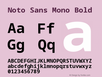 Noto Sans Mono Bold Version 2.000 Font Sample