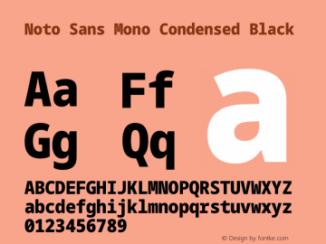 Noto Sans Mono Condensed Black Version 2.000 Font Sample