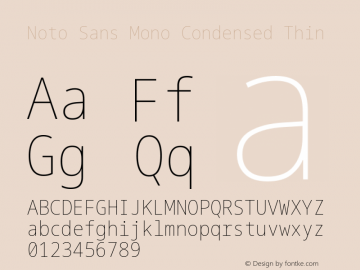 Noto Sans Mono Condensed Thin Version 2.000图片样张