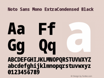 Noto Sans Mono ExtraCondensed Black Version 2.000 Font Sample