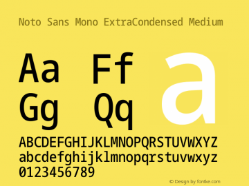 Noto Sans Mono ExtraCondensed Medium Version 2.000 Font Sample