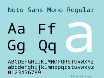 Noto Sans Mono Regular Version 2.000图片样张