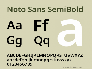 Noto Sans SemiBold Version 2.000图片样张