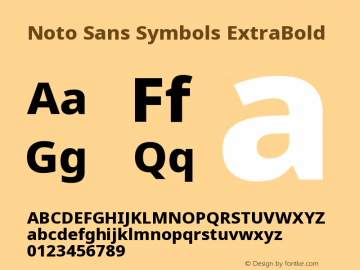 Noto Sans Symbols ExtraBold Version 2.000 Font Sample