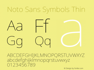 Noto Sans Symbols Thin Version 2.000 Font Sample