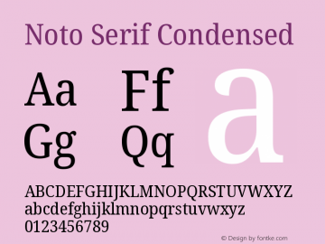 Noto Serif Condensed Version 2.000 Font Sample
