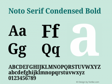 Noto Serif Condensed Bold Version 2.000 Font Sample