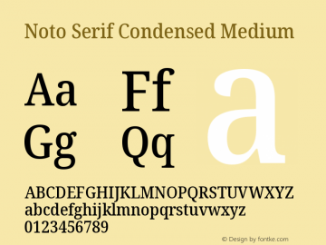 Noto Serif Condensed Medium Version 2.000 Font Sample