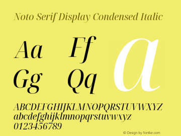 Noto Serif Display Condensed Italic Version 2.000图片样张