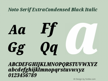 Noto Serif ExtraCondensed Black Italic Version 2.000图片样张