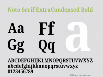 Noto Serif ExtraCondensed Bold Version 2.000 Font Sample