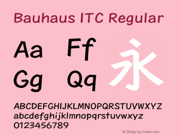 Bauhaus ITC Version 1.20 Font Sample