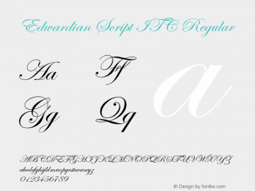 Edwardian Script ITC Regular Version 1.00 Font Sample