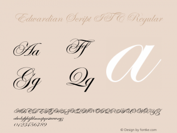 Edwardian Script ITC Regular Version 001.005 Font Sample