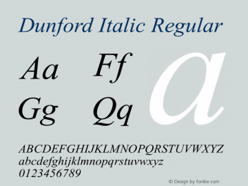 Dunford Italic Regular Unknown图片样张