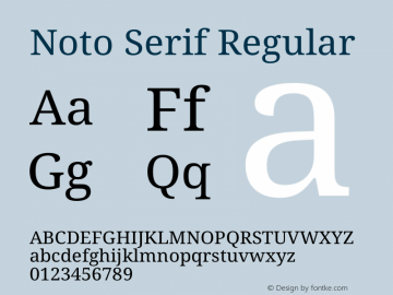 Noto Serif Regular Version 2.000 Font Sample
