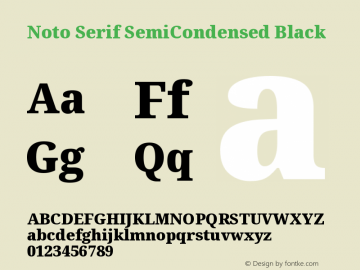 Noto Serif SemiCondensed Black Version 2.000 Font Sample