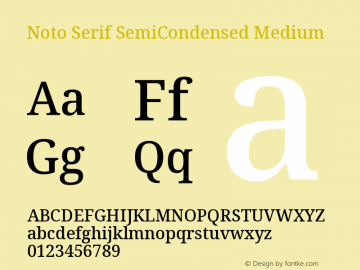 Noto Serif SemiCondensed Medium Version 2.000 Font Sample