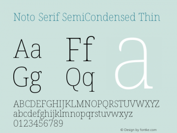 Noto Serif SemiCondensed Thin Version 2.000图片样张