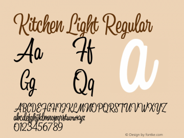 KitchenLight Version 1.000 Font Sample