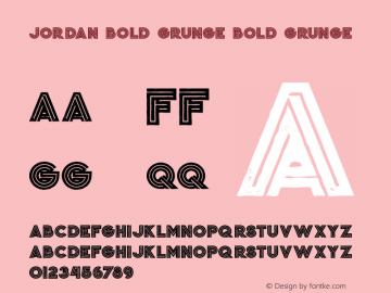 Jordan Bold Grunge Version 1.000 Font Sample