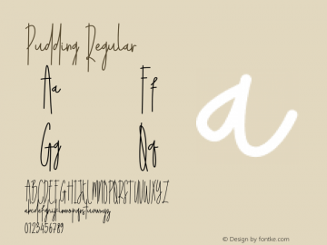 Pudding Version 1.007;Fontself Maker 2.0.4 Font Sample