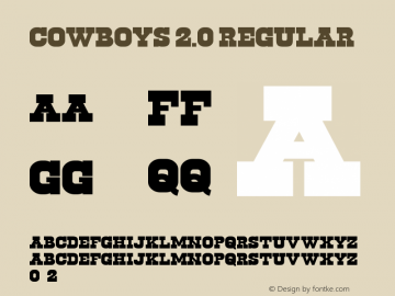 Cowboys 2.0 Version 1.00 October 11, 2017, initial release Font Sample