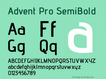 Advent Pro SemiBold Version 2.002图片样张