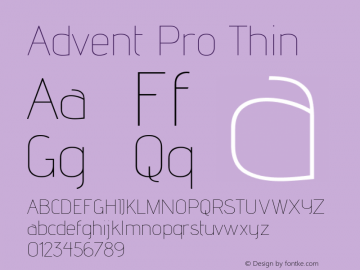 Advent Pro Thin Version 2.002图片样张