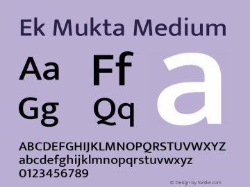 Ek Mukta Medium Version 2.538;PS 1.002;hotconv 16.6.51;makeotf.lib2.5.65220; ttfautohint (v1.6)图片样张