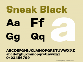 Sneak-Black Version 1.000;PS 001.000;hotconv 1.0.88;makeotf.lib2.5.64775图片样张