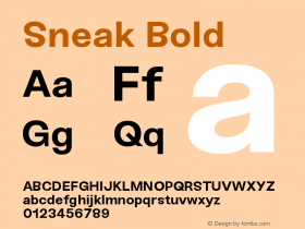 Sneak Bold Version 1.000;PS 001.000;hotconv 1.0.88;makeotf.lib2.5.64775图片样张