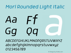 Morl Rounded Light Italic Version 1.000图片样张