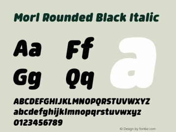 Morl Rounded Black Italic Version 1.000图片样张