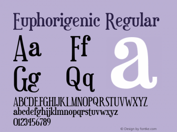 Euphorigenic Regular OTF 4.000;PS 001.001;Core 1.0.29 Font Sample