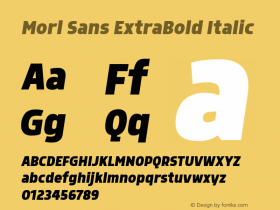 Morl Sans ExtraBold Italic Version 1.000图片样张